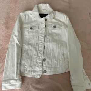 Banana Republic White Jean Jacket Cropped Classic